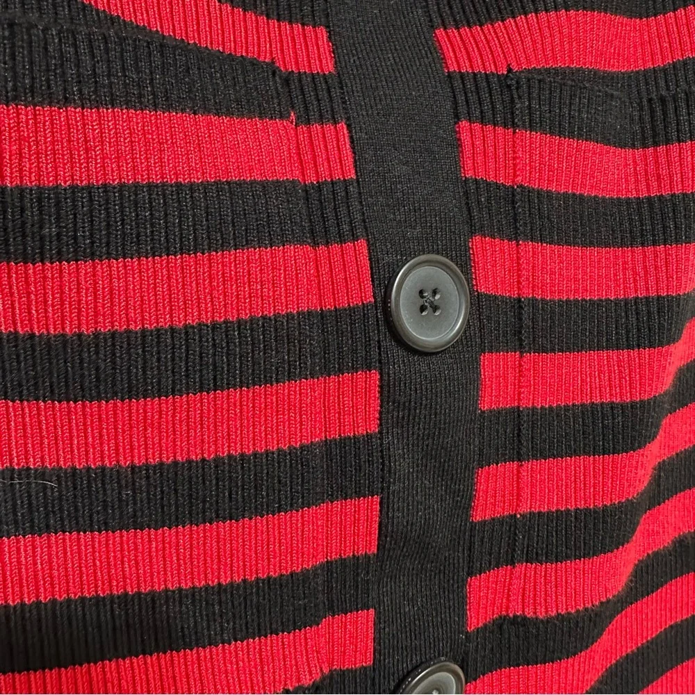Zara Red and Black Striped Knit Midi Skirt Size Small - Picture 7 of 12